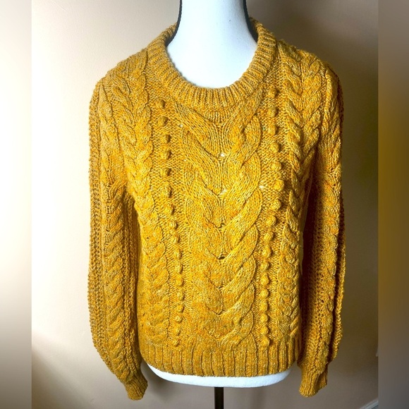 Sweater Cable Knit Yellow NWT - Picture 1 of 7